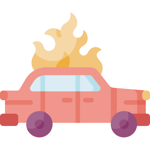 Car on fire Special Flat icon