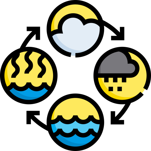 Water cycle Detailed Straight Lineal color icon