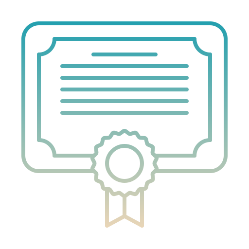 certificaten Generic gradient outline icoon