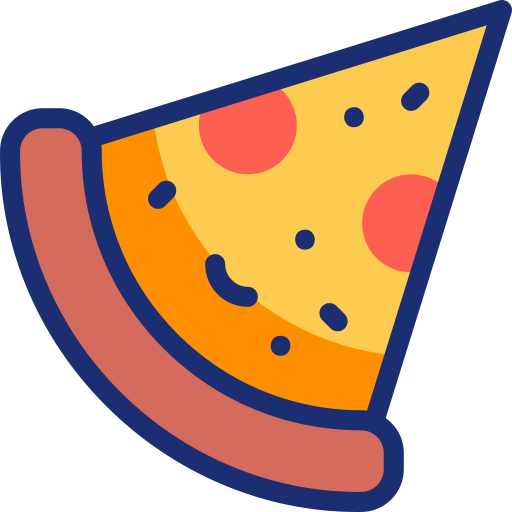 pizza Basic Accent Lineal Color icoon