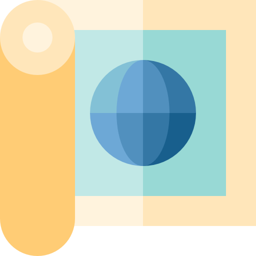 wereldkaart Basic Straight Flat icoon