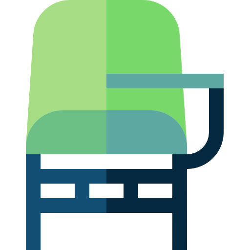 Desk chair Basic Straight Flat icon