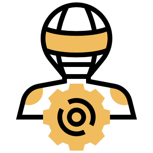 Robot Meticulous Yellow shadow icon