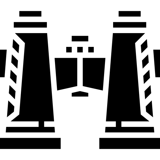 binoculare Meticulous Glyph icona