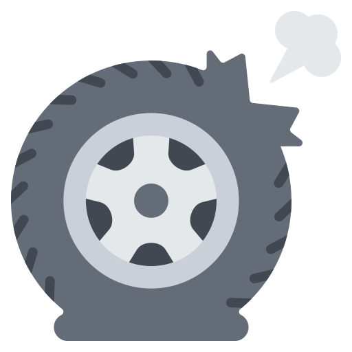 neumático pinchado Generic color fill icono