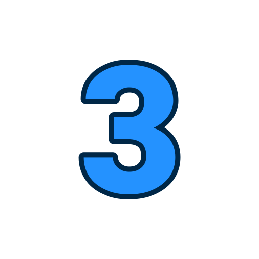 numero 3 Generic color lineal-color icona
