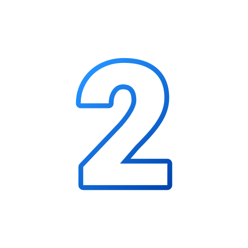 Number 2 Generic gradient outline icon