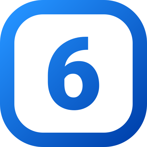 numero 6 Generic gradient fill icona