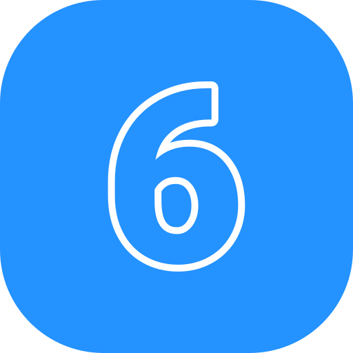 numer 6 Generic color fill ikona