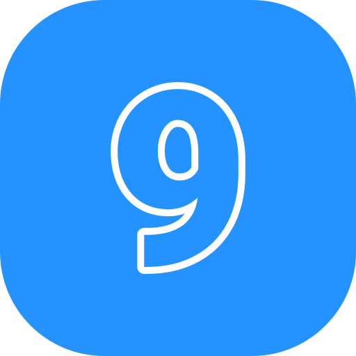 nummer 9 Generic color fill icon