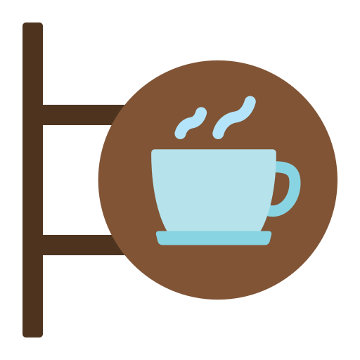 Coffee shop sign Generic color fill icon