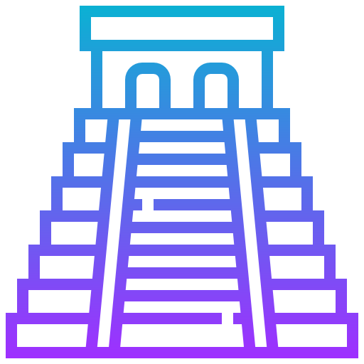 pirámide de chichén itzá Meticulous Gradient icono