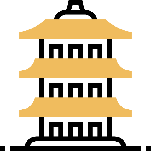 pagoda Meticulous Yellow shadow ikona