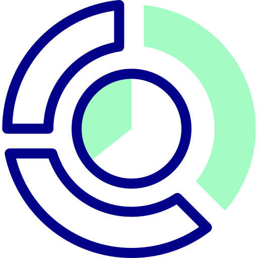 kuchendiagramm Detailed Mixed Lineal color icon