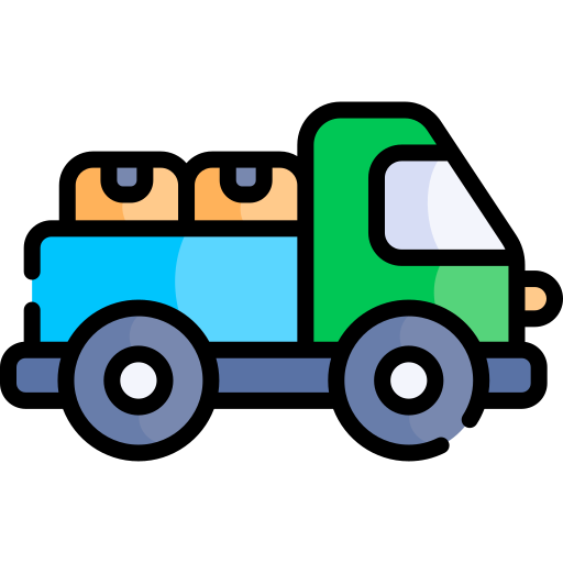 ciężarówka towarowa Kawaii Lineal color ikona