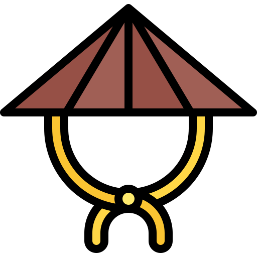 대나무 모자 Generic color lineal-color icon