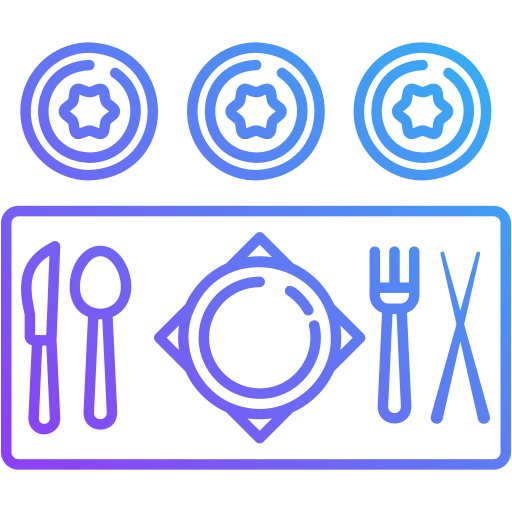 テーブルに食器を並べる Generic gradient outline icon