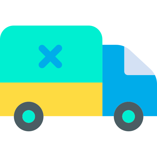 verzending vrachtwagen Kiranshastry Flat icoon