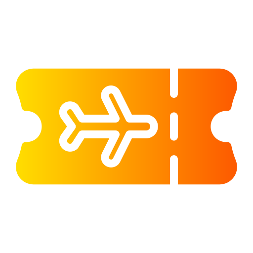 vliegtuigticket Generic gradient fill icoon