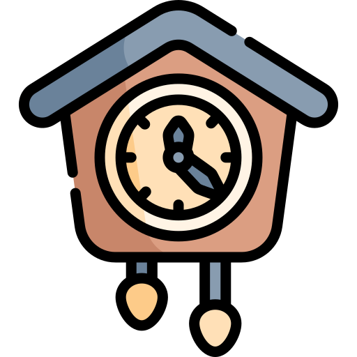 reloj cucú Kawaii Lineal color icono