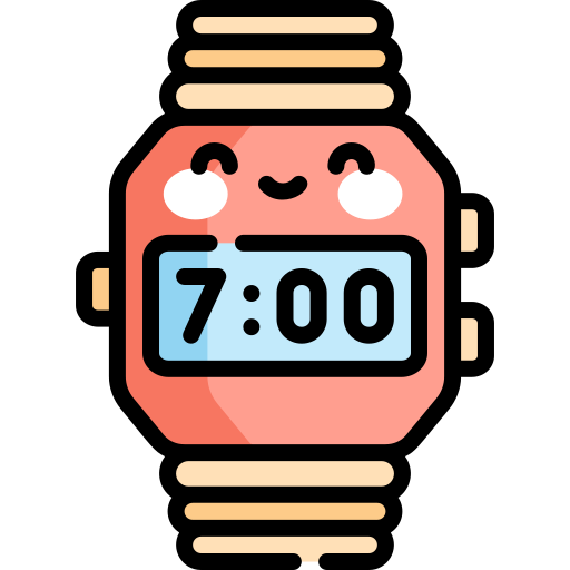 Цифровые часы Kawaii Lineal color иконка