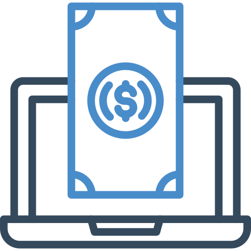 Payment Arslan Haider Outline Blue icon