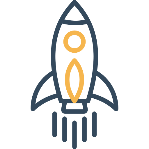 Start rocket Arslan Haider Outline Yellow icon