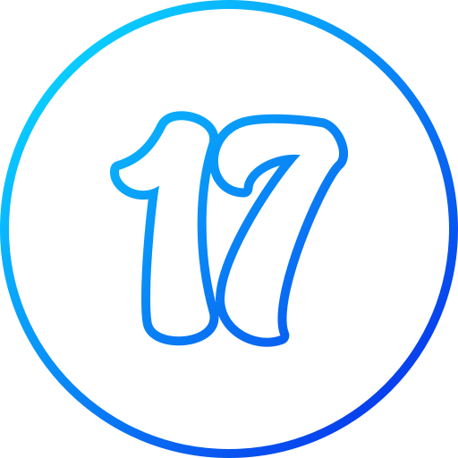 Number 17 Generic gradient outline icon