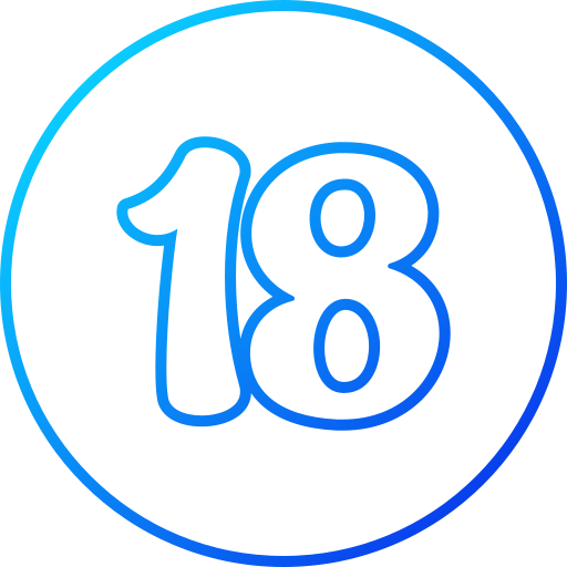Number 18 Generic gradient outline icon
