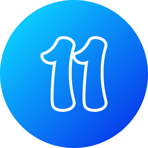Number 11 Generic gradient fill icon