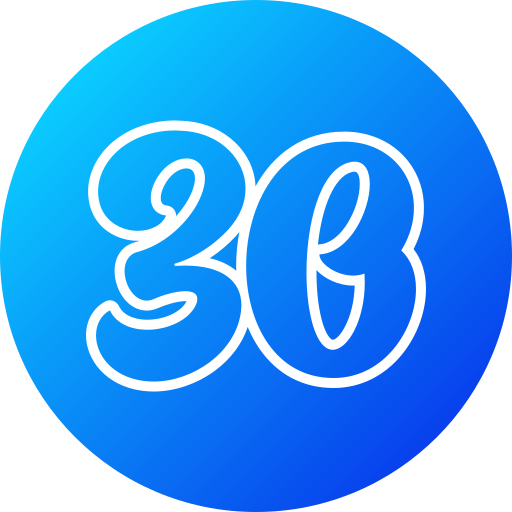 Number 30 Generic gradient fill icon