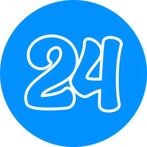 numero 24 Generic color fill icona