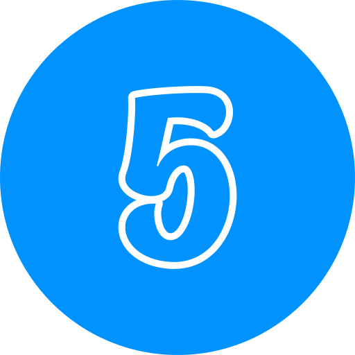 Number 5 Generic color fill icon