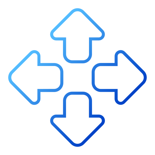 cuatro flechas Generic gradient outline icono