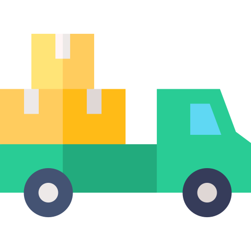 pick-up vrachtwagen Basic Straight Flat icoon