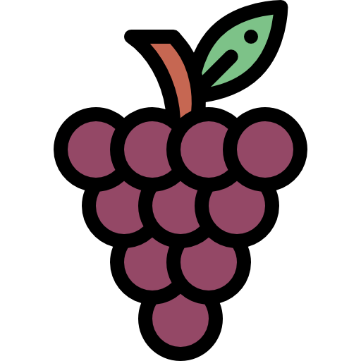 Grapes Detailed Rounded Lineal color icon