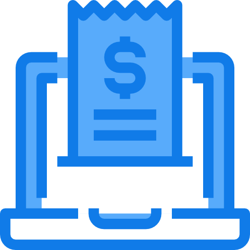 Invoice Justicon Blue icon
