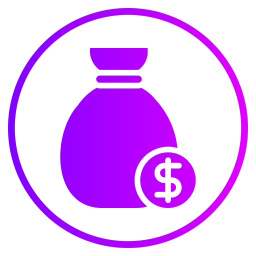 torba z pieniędzmi Generic gradient fill ikona