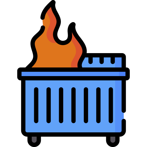 incendio de basurero Special Lineal color icono