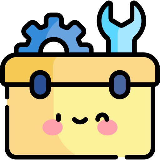 caja de herramientas Kawaii Lineal color icono