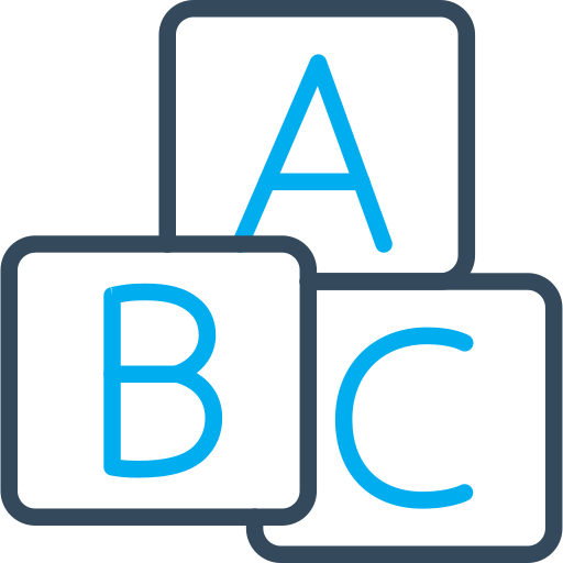 alfabet Arslan Haider Outline Blue ikona