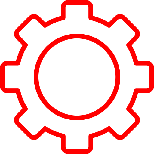 Configuration Arslan Haider Outline Red icon