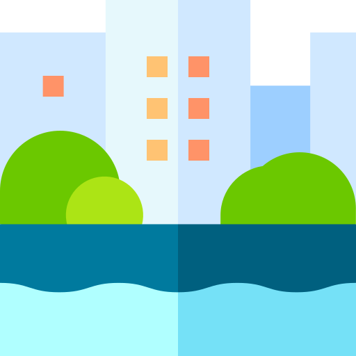 Canal Basic Straight Flat icon