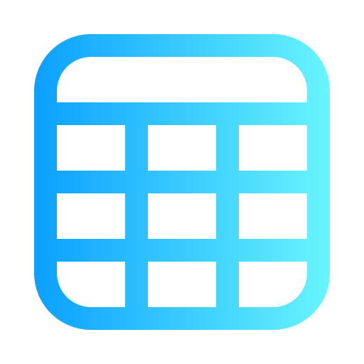 Table cells Generic gradient outline icon