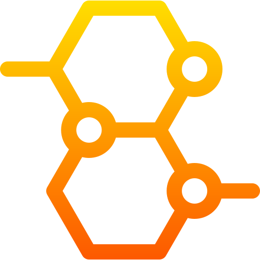 molécula Basic Gradient Lineal color icono