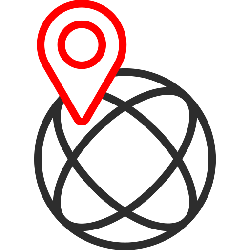 Location Arslan Haider Outline Red icon
