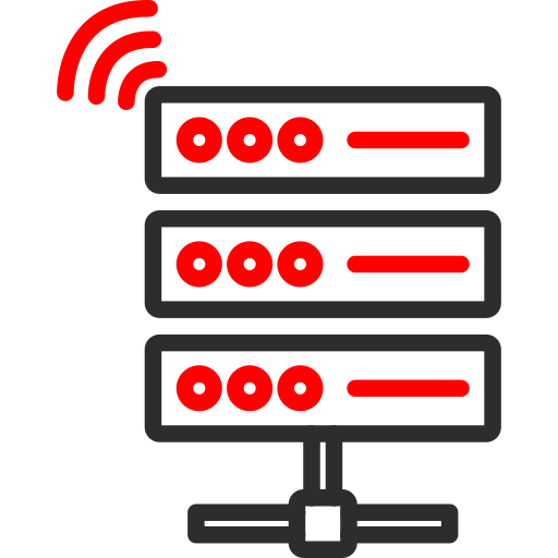 Database Arslan Haider Outline Red icon