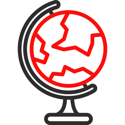 地球 Arslan Haider Outline Red icon