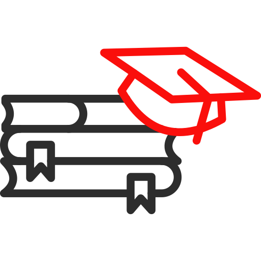 Education Arslan Haider Outline Red icon