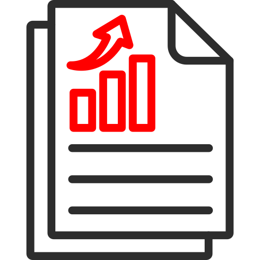 Chart Arslan Haider Outline Red icon